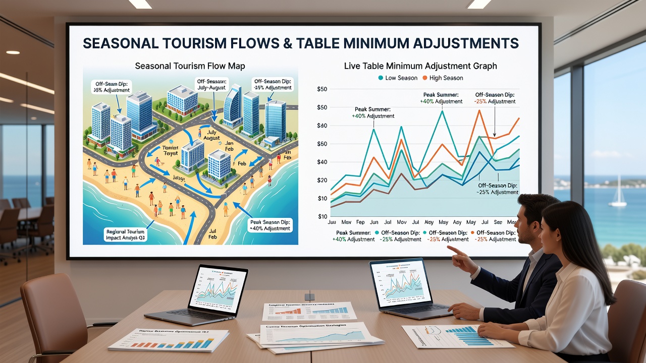 Live table minimum adjustments aligned with regional visitor data and occupancy reports