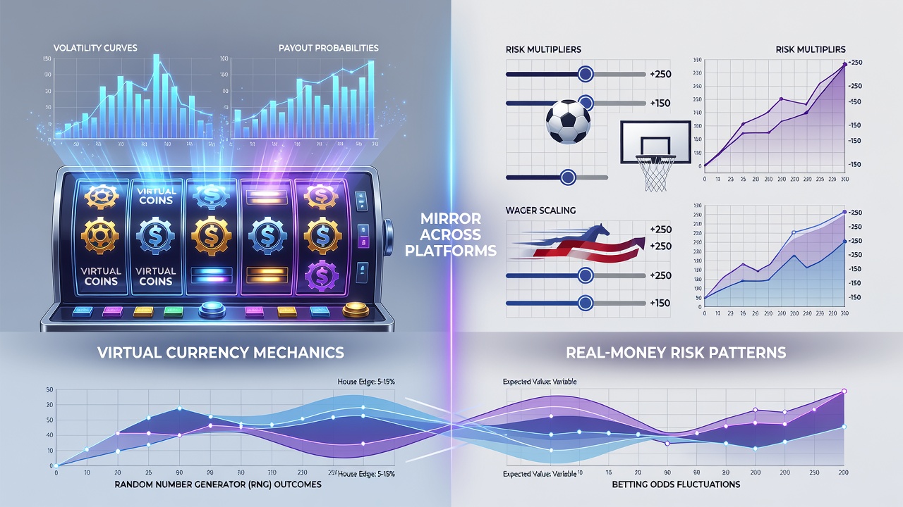 Comparison chart of player behavior metrics between slot credit systems and sports betting stake adjustments