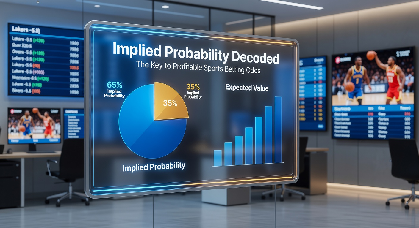 Visual breakdown of sports betting odds transforming into probability percentages on a sportsbook interface