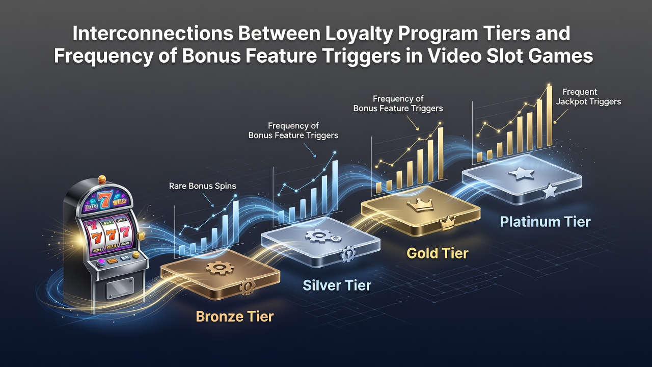 Loyalty program tiers displayed on a casino app interface next to slot game bonus symbols